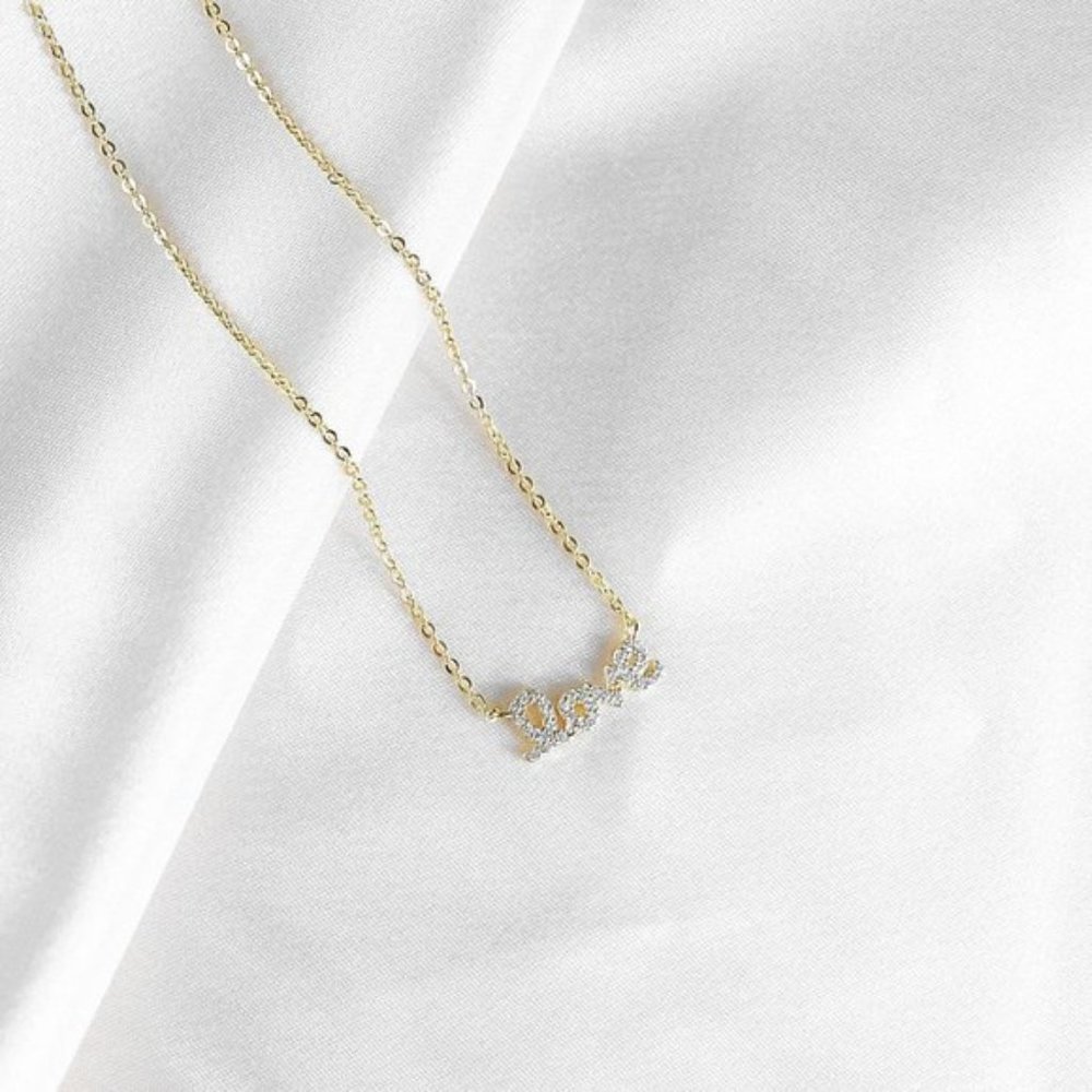 Dainty Love Script Necklace - Picture 7 of 7